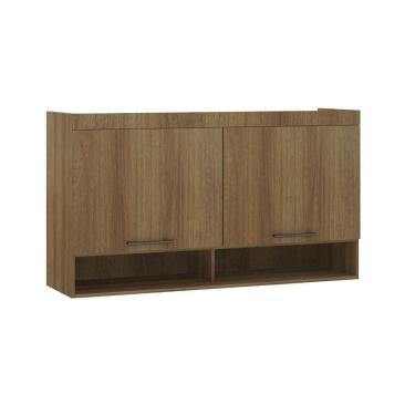 Imagem de Armário Aéreo Maleiro Modulado 145cm 2 Portas Basculantes Paris Luciane Móveis Avelã Pf Com Avelã Pf