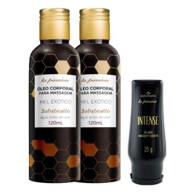 Imagem de Gel Intense Para Massagem Corporal + 2 Óleo de Massagem Beijável Mel E