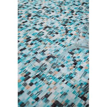 Imagem de Tecido Impermeável Acqua Linea Mixta Pixel Turquesa - 1,40m de Largura