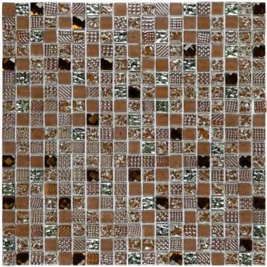 Imagem de Pastilha de vidro D1013 - DIAMOND MARRON 30x30cm - GLASS MOSAIC
