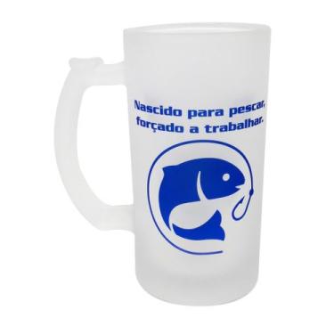 Imagem de Caneca Chopp Cerveja Vidro Pescador, Pescaria, Pesca - GMH Prod. Serv.