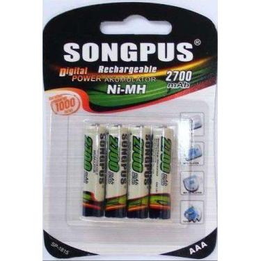 Imagem de Pilha Recarregável Aaa 2700 Mah Songpus Blister C/4 - SONGPUUS