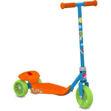 Imagem de Patinete Meu 1º Patinete AZUL/LARANJA ATÉ 50KG - Brinquedos Bandeirant