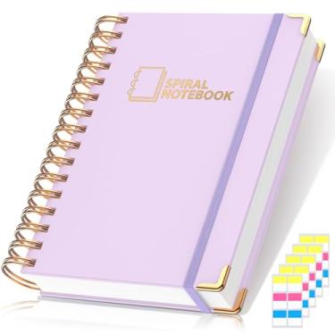 Imagem de MSTONAL Caderno espiral espesso, caderno pautado universitário A5 14,7 cm x 20,8 cm, papel pautado de 100 g/m² de 7 mm, 150 folhas/300 páginas, caderno espiral pautado para escola, escritório, casa