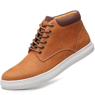 Imagem de Tênis fashion masculino casual com cadarço Oxford branco, Mid-brown-b, 8