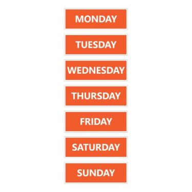 Imagem de Ímãs de Calendário DCM Solutions - Dias da Semana - Laranja Queimado