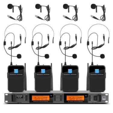 Imagem de Microfone Sem Fio Lavalier MIZISNR - Sistema UHF de 4 Canais