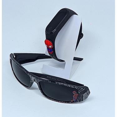 Imagem de Kit Relógio de Pulso Digital Led Band Touch Meninos Bracelete esporte 3D Homem aranha +...