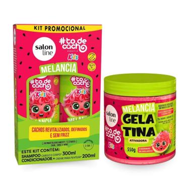Imagem de Kit Shampoo Condicionador Gelatina Kids Melancia Salon Line