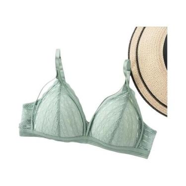 Imagem de Feminino Sexy Floral Renda Profunda V Push up Sutiã Fio Livre Lingerie