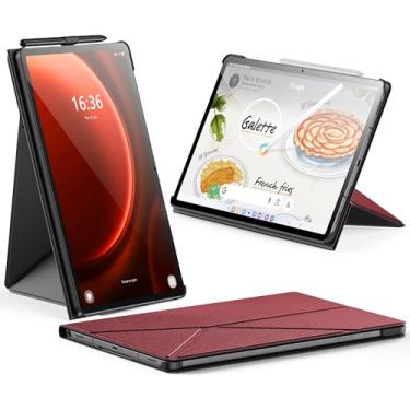 Imagem de INFILAND Capa para Samsung Galaxy Tab S9+ Plus/S9 FE+ Plus/S10 Plus 12,4 polegadas, capa protetora com suporte magnético de origami, visualização em vários ângulos, despertar/hibernar automaticamente