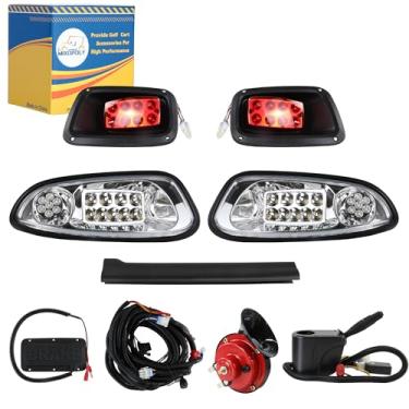 Imagem de Mixopoly Kit de luz de carrinho de golfe para EZGO RXV Gas & Electric 2008-Up, kit de luz traseira de farol completo de rua 12V com interruptor de seta, botão de buzina, pisca-pisca de perigo e