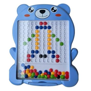 Imagem de Prancheta de Desenho Magnética Infantil – Brinquedo Educativo com Lousa Colorida Montessori (Urso Azul)