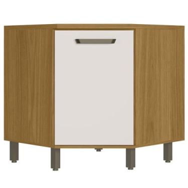 Imagem de Balcão de Canto Oblíquo 80cm Rita Freijó/Off Acetinado Z44 - Mpozenato