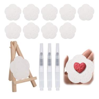 Imagem de Kit de tinta inchada 3D para crianças, inclui papel de pintura de textura de espuma branca e caneta pincel de água para materiais de arte DIY