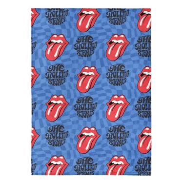 Imagem de Northwest The Rolling Stones Cobertor xadrez psicodélico, grande rock and roll, toque de seda, 50 x 70, lã leve ultramacia, decoração de banda de rock