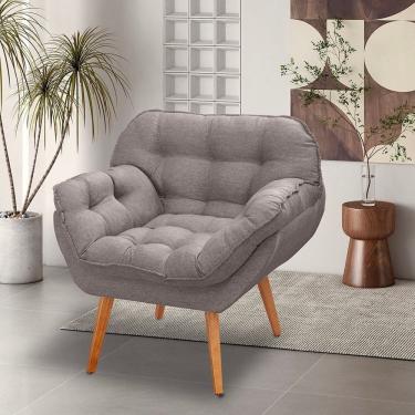 Imagem de Poltrona para Sala de Estar Pés Trapézio Miami Marrom