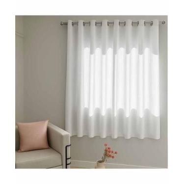 Imagem de Cortina Rustica 3,00M X 1,70M Lugo - Bella Janela, BRANCO, 3,00m x 1,7