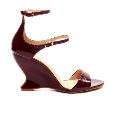 Imagem de Sandália Couro Bordô Salto Alto Cecconello 2697002-1, 36, Bordô
