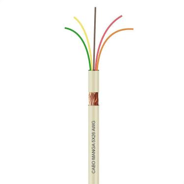 Imagem de Cabo Manga 5X26 Awg - Com Blindagem Bege - 50 Metros