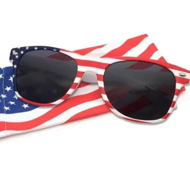 Imagem de Holiday Hero Óculos de sol dos EUA, estojo grátis, pacotes de 1 a 25, óculos de sol com bandeira americana para homens e mulheres, proteção UV 4 de julho, Bandeira americana, 1 piece