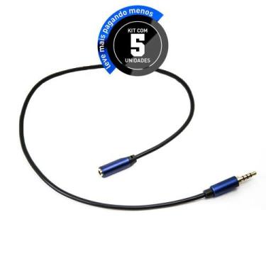 Imagem de Kit 5 Extensão Fone e Microfone P3 Profissional 2 metros - CIRILO CABO