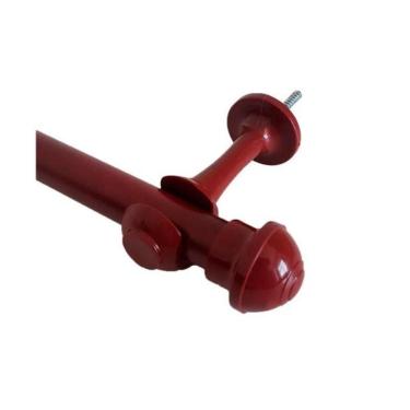 Imagem de Kit 4 Suporte Para Varão Cortina Com Ponteira 28Mm Mogno
