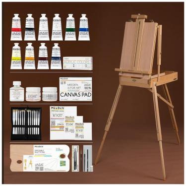 Imagem de Kit de Pintura Conjunto Artístico com 15 Tintas, MEEDEN, Marrom