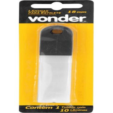 Imagem de Lâmina Para Estilete Largo 18Mm Blister 10 Peças Vonder