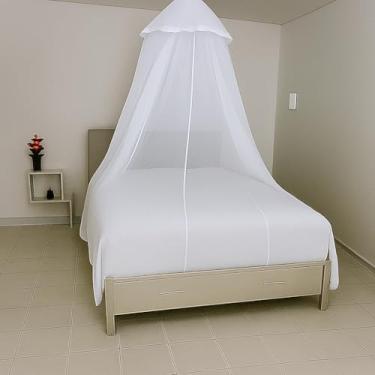 Imagem de Mosquiteiro Teto Rendado Resistente com Elástico Para Cama Casal Box Queen Solteiro 8m x 2,45m(Branco,Casal)