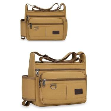 Imagem de Bolsa tiracolo de lona para homens vintage bolsa de ombro bolsa militar bolsa de ombro bolsa de ombro para mulheres, Estilo 2, Medium