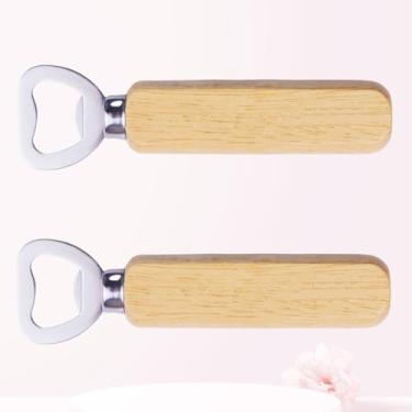 Imagem de 2 peças abridor de garrafas de madeira presentes de padrinhos abridor de lata de madeira presente de padrinho de homem, presente de casamento, lembrancinhas de casamento para cozinha, bar, restaurante