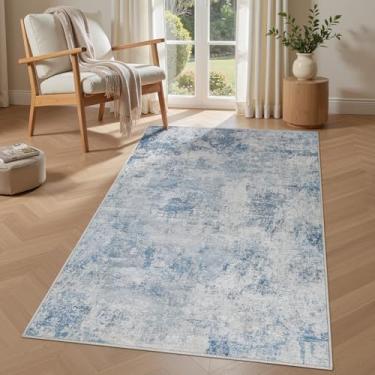 Imagem de Tortania Tapete lavável de 7,5 x 12,7 cm - Tapetes neutros abstratos modernos para ambientes internos macios e finos antiderrapantes para entrada, porta da frente, sala de estar, quarto, decoração de