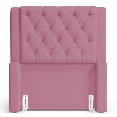 Imagem de Cabeceira Atena Para Cama Box Solteiro 90cm Capitonê Com Frame Suede Rosa - Desk Design