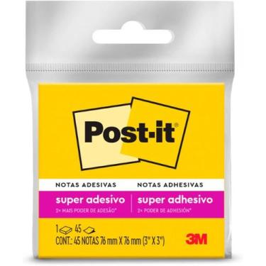 Imagem de Bloco adesivo 3M post-it 76X76mm amarelo neon 45 folhas