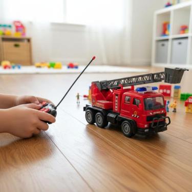 Imagem de Caminhão de Bombeiro Controle Remoto Infantil Vermelho - DDG