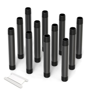 Imagem de GASHER 12 peças 1/2 polegada MNPT PVC macho rosca tubo aspersor extensão de tubo de elevação para sistema de irrigação de gramado, comprimento 15 cm