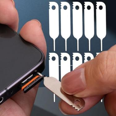 Imagem de 2 em 1 multifuncional bandeja de cartão SIM ejetor chaveiro pinos para telefone, tablet, cartão de remoção de metal, ferramenta de agulha, 3,3 * 0,6 cm (10 peças)