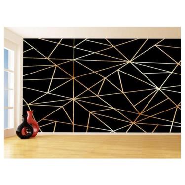 Imagem de Papel De Parede 3D Geométrico Fundo Preto Riscos 3,5M Gmt13 - Você Dec