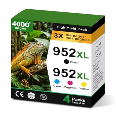 Imagem de Pacote combo de cartucho de tinta 952XL compatível com impressora HP 952 XL HP952 HP952XL preta para Officejet Pro 8710 7740 8720 8702 8210 7720 8715 8730 8740 8216 8725 8200 (Bk Cyan Mag) Pacote com