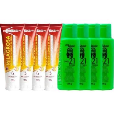 Imagem de Kit 4 Pomada Massageadora Millagrosa + 4 Gel Detonador 100G - Bio Inst