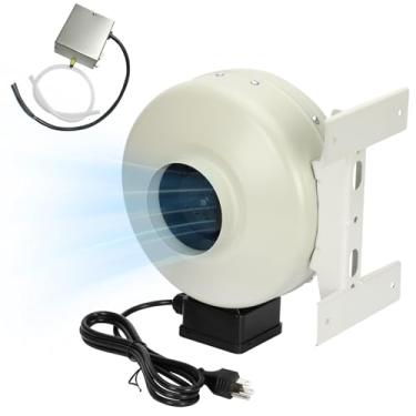 Imagem de M-4DBT Exaustor automático para secador de cabelo, 200 CFM | Auto-On | Ventilador de ventilação para secagem aprimorada, duto universal de 10 cm, compatível com todas as secadoras, fácil instalação