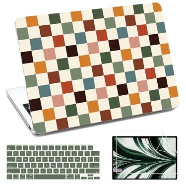 Imagem de AKIT Compatível com MacBook Air 13 polegadas 2025 2024 2023 2022 M4 M3 M2 A3240 A3113 A2681, capa rígida para laptop com protetor de tela + capa de teclado para MacBook Air 13,6 polegadas - xadrez