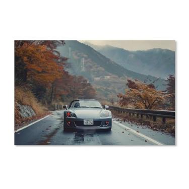 Imagem de HouLaiZhe Pôster conversível Jdm S2000 em tela, decoração estética para quarto, sala de estar, escritório, 28 x 43 cm