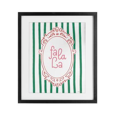 Imagem de Stupell Industries "Fa La La Ornate Border", Impressão emoldurada sob vidro, preta, 33 x 40 cm