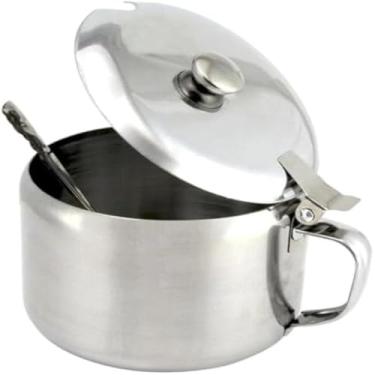 Imagem de Acucar, armazenamento, utensilio, inox, domestico, design, formato, polido, e duradouro