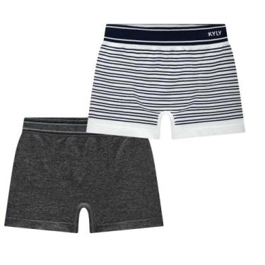 Imagem de Kit com 2 Cuecas Infantis Kyly em Microfibra sem Costura Tamanho:GGCor