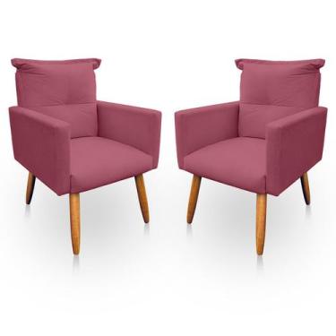 Imagem de Kit 2 Poltrona Decorativa Duda para Sala e Quarto Suede - LH Decor - L