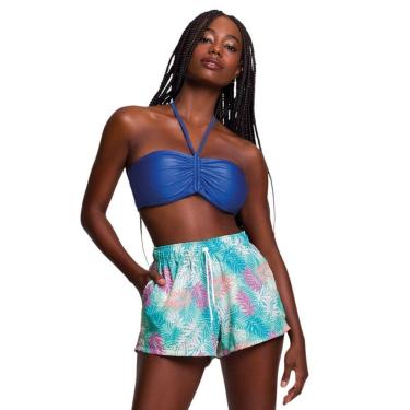 Imagem de Short Selene Estampado Feminino - Verde e Rosa P-Feminino