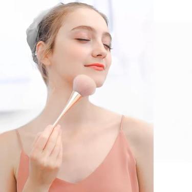 Imagem de Pincel de pó para unhas ouro rosa, limpador de acrílico e pincéis de unhas para limpeza de pó, pincel grande para maquiagem